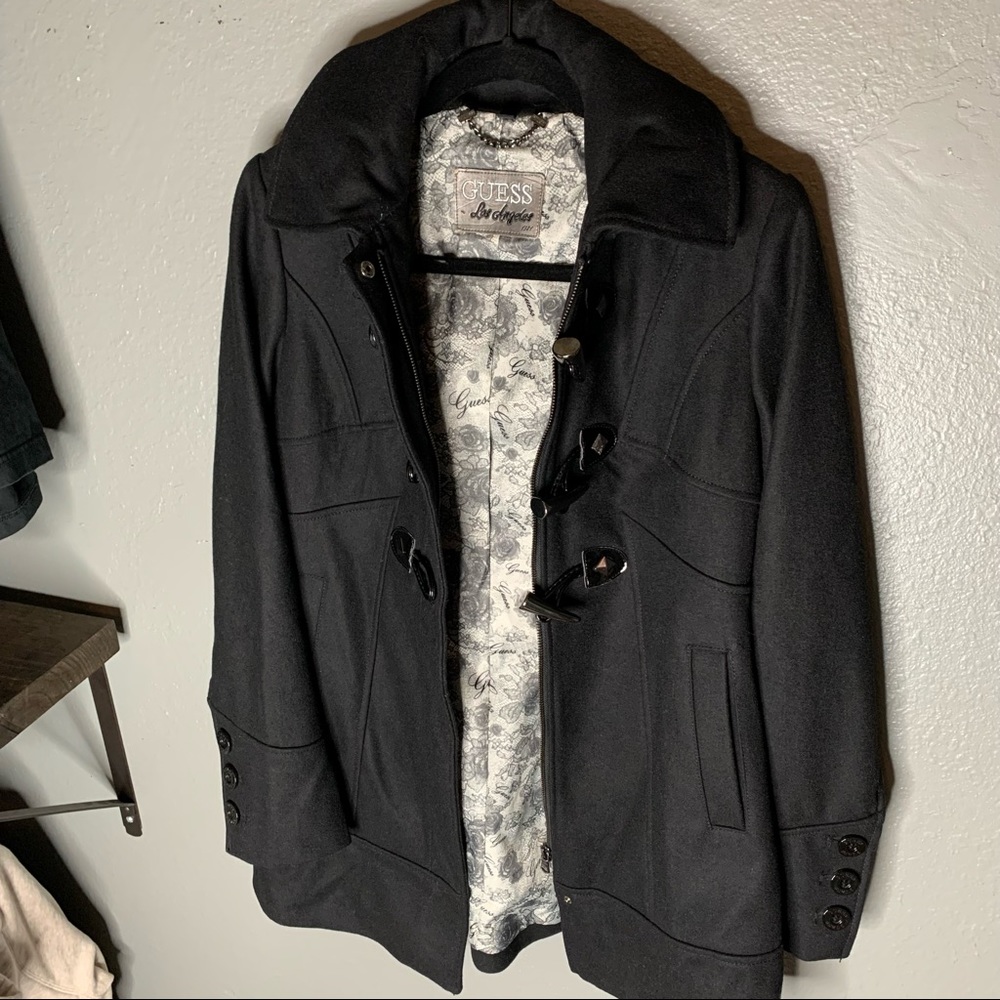 Guess Hooded Wool Toggle Coat - Picture 14 of 16